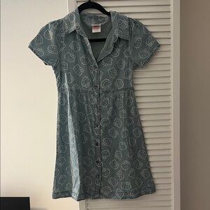 Hello Kitty Blue Button-Up Dress